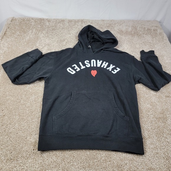 Beautiful Bastard‎ Exhausted Graphic Hoodie Pullover Sweatshirt Size XL - Picture 1 of 6